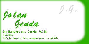 jolan genda business card